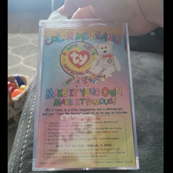 2002 Color Me Bear Ty Beanie Baby Plush Collectible - Picture 3 of 6